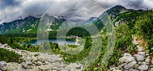 Krásne Popradské jazero na Slovensku v Európe