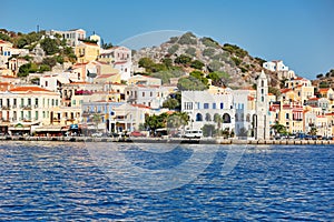 The beautiful port of Symi, Greece