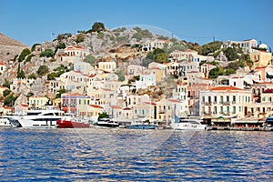The beautiful port of Symi, Greece