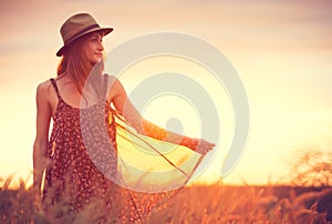 Beautiful portrait of a carefree happy girl