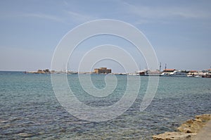 The beautiful ports old, Castle of Pafos in Cyprus