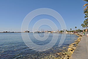 The beautiful ports old, Castle of Pafos in Cyprus