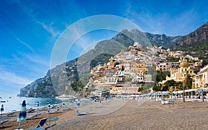 Beautiful Positano on Amalfi Coast in Campania, Italy