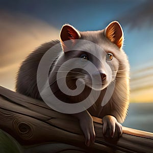 Beautiful possum looking at the viewer - ai generated image