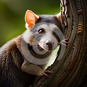 Beautiful possum looking at the viewer - ai generated image