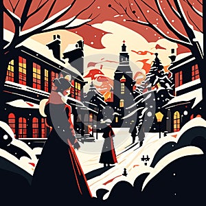 Beautiful postcard for christmas season image