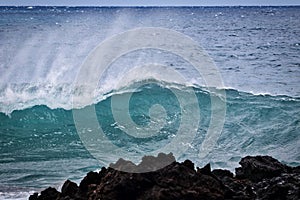 Beautiful power of the surf at La Perouse Bay on Maui.