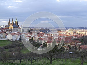 Beautiful prague city center panorama