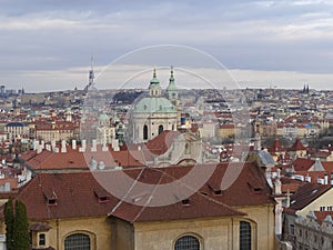 Beautiful prague city center panorama