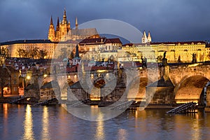 Beautiful Prague at night