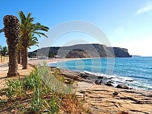 Beautiful Praia da Luz near Lagos at the Algarve coast of Portugal