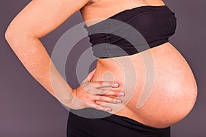 Beautiful pregnant african american woman