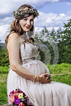 Beautiful pregnant bride