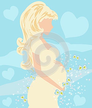 Beautiful pregnant girl card