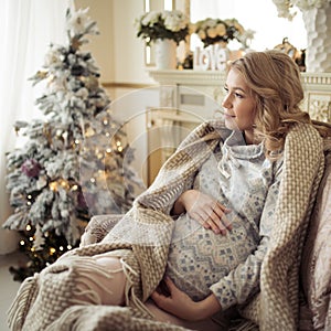 Beautiful Pregnant Woman In Comfy Clothes.