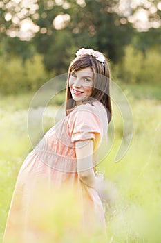 Beautiful pregnant woman feeling lovely and Relax