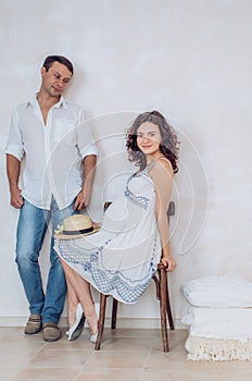 Beautiful pregnant woman and her husband