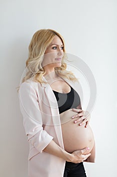 Beautiful pregnant woman posing