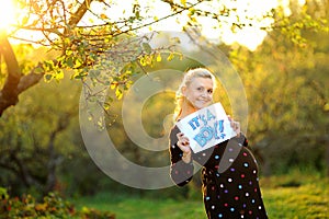 Beautiful pregnant woman smiling