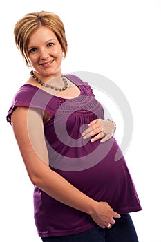 Beautiful pregnant young Caucasian woman