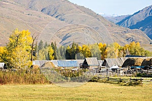 Beautiful primitive villages on autumn morning