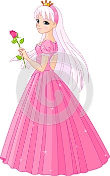 Beautiful princess with rose