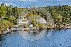 Beautiful private waterfront houses in Stockholm skargard archipelago