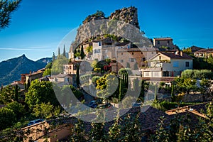 The beautiful provencal hill top village of La Roque Alric in the Dentelles de Montmirail, provence France