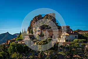 The beautiful provencal hill top village of La Roque Alric in the Dentelles de Montmirail, provence France