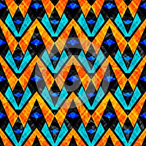 Beautiful psychedelic abstract geometric background seamless vector pattern grunge effect