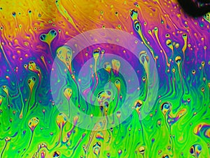 Beautiful psychedelic abstraction - interference in soap films photo