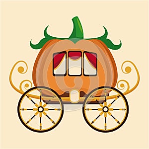 Beautiful pumpkin carriage wheel gold