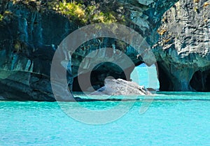 Capillas de Marmol island in Rio Tranquilo, Chile photo