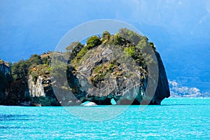 Capillas de Marmol island in Rio Tranquilo, Chile photo