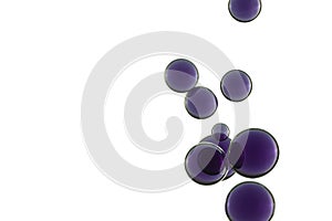 Dark purple bubbles flows together