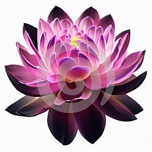 Beautiful purple lotus flower isolated on white background. Vector illustration. generative AI