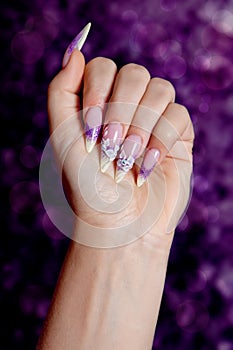 Beautiful purple manicure