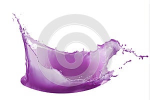 Purple paint splash isolated on white background