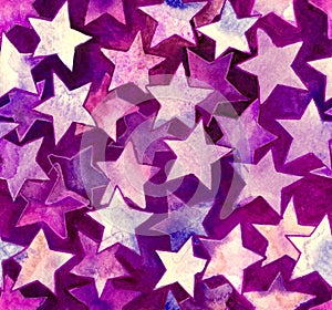 A beautiful purple and pink backdrop with stars.