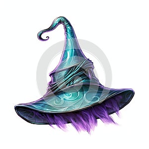 beautiful purple Witch's hat clipart illustration