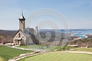 Beautiful quaint old stone church.