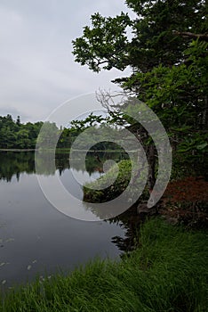 Beautiful quiet landscapes with reflecting waters of the Shiretoko 5-lakes