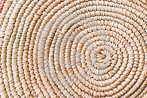 Beautiful Raffia Place Mat Extra Rough Plaiting Grunge Texture Detail. Traditional handcraft weave Thai African style pattern