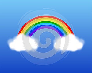 Beautiful rainbow, Beautiful meteorological phenom. Vector illustration. photo