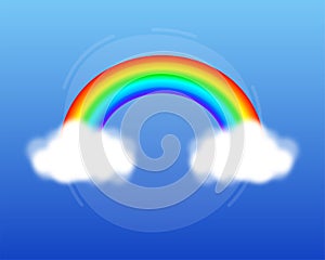 Beautiful rainbow, Beautiful meteorological phenom. Vector illustration. photo