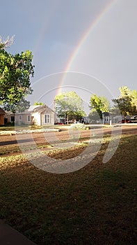 Beautiful rainbow on a rainy day coudy