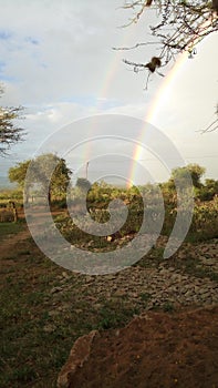 Beautiful rainbow rays beautifying sultanhamud village