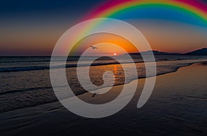 Beautiful rainbow in the sky