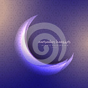 Beautiful ramadan festival moon on purple background