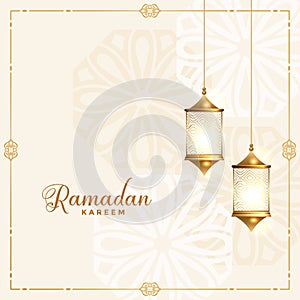 Beautiful ramadan kareem traditional festival card design